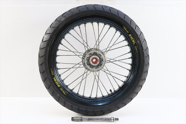 1円スタート：KLX250[03社外前 EXCEL　エクセル 17インチ　モタード　フロントホイール]検Dトラッカー｝F