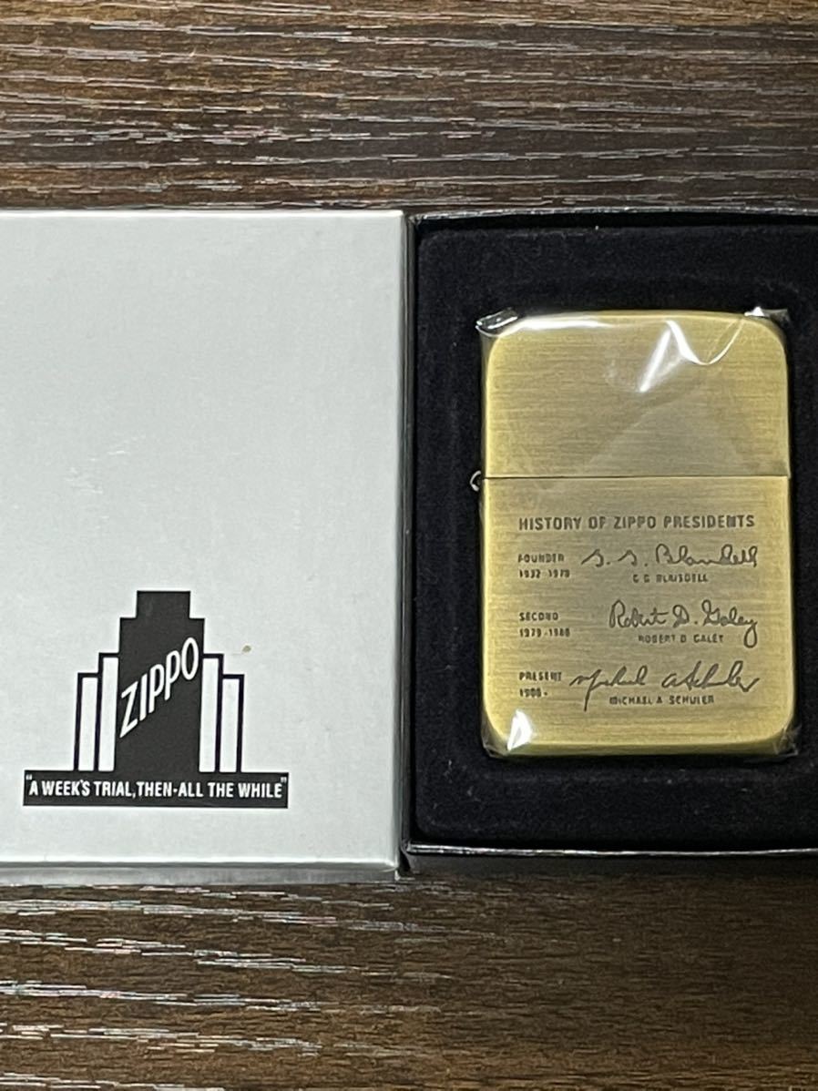zippo GOLD 1941 REPLICA ゴールド 1941レプリカ 2004年製 HISTORY OF ZIPPO PRESIDENTS 初期型 歴代 サイン デットストック
