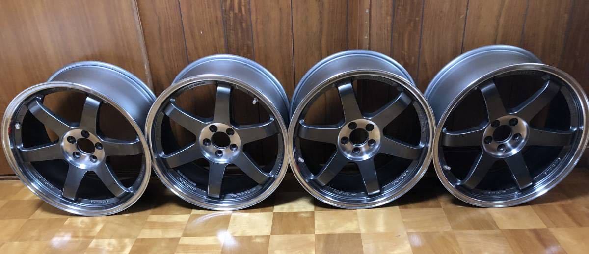中古 RAYS TE37 SL 18インチ プレスドグラファイト 9.5j +45 5h pcd100 