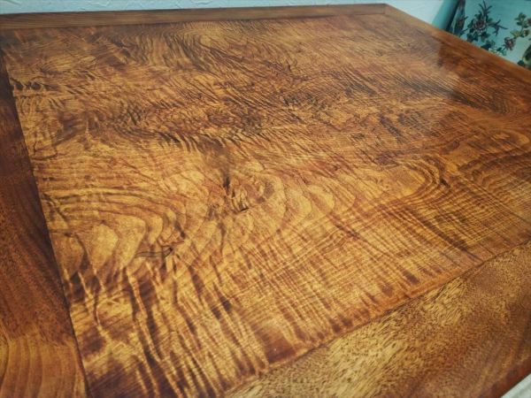 超希少 松本民芸家具 最高級中落茶布台 欅無垢材 約60万円 刻印  