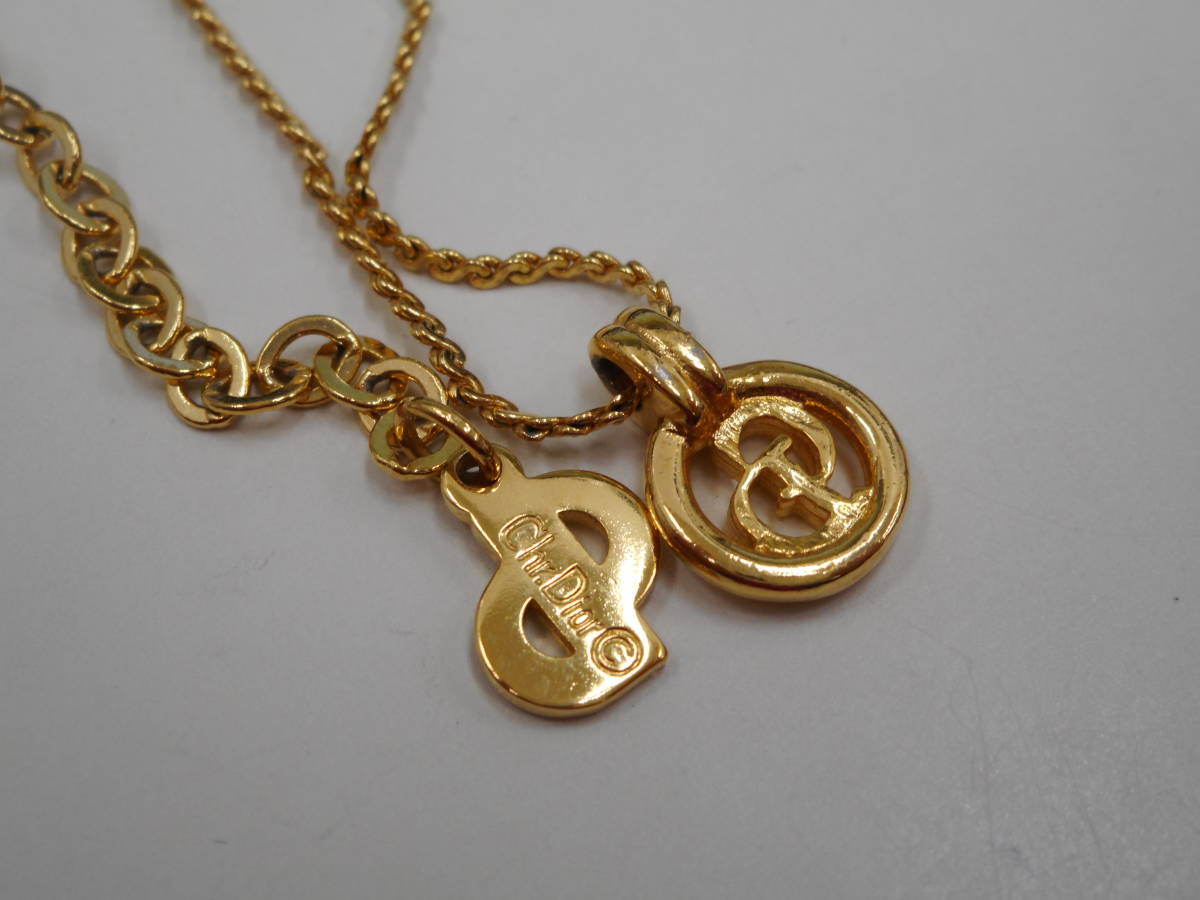 美品 Christian Dior クリスチャンディオール chr.Dior GERMANY ネックレス ヴィンテージ 80's 90's ドイツ製  80cm ゴールド レディース 古着 中古 USED chr.dior germany ネックレス