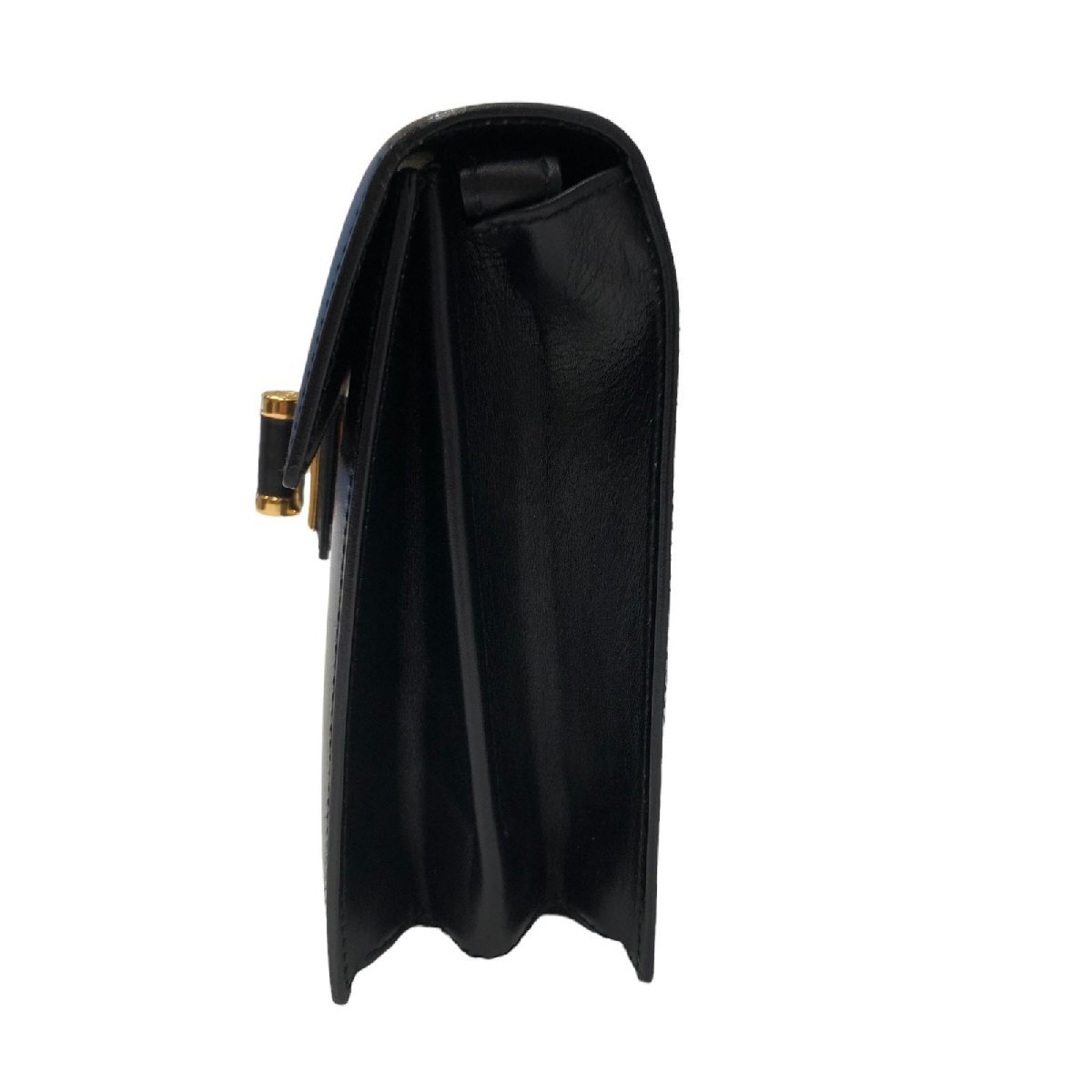 GUCCI グッチ レザーショルダーバッグ 黒×ゴールド金具 【公式通販】