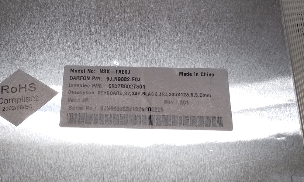 未使用 東芝 dynabook Satellite L35 220C/HD 日本語キーボード 黒 テンキー無し(87キー)動作未確認ジャンク_6