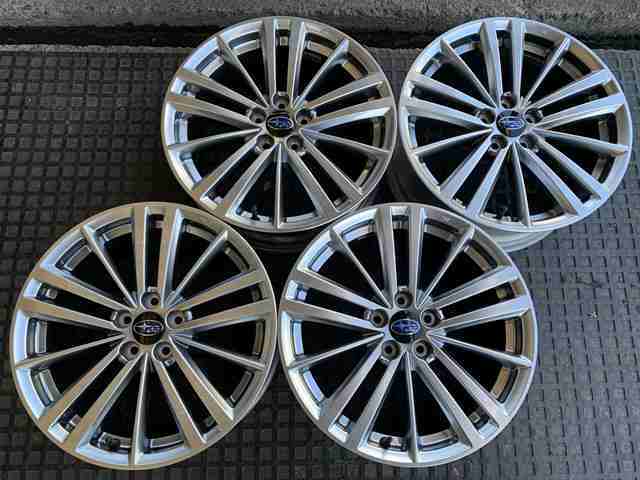超美品軽量★スバル純正ハイパーシルバー4本セット★7J+48 PCD100★インプレッサレガシィB4アウトバックエクシーガフォレスターBRZ