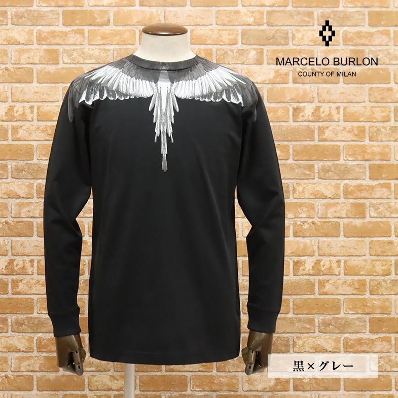 ☆MARCELO BURLON マルセロ・バーロン〓イタリア製 ウイング柄 ロンT 