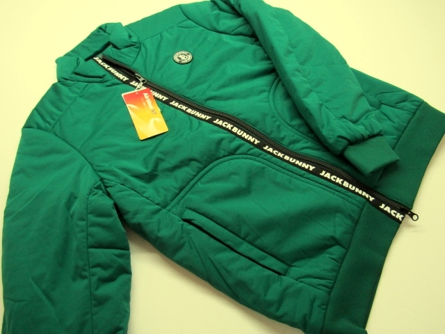 PEARLY GATES ジャケット 89 ダークグリーン サイズ4 ◇高級!PEARLY GATESジャックバニー24200.ニット防風コーティング中綿