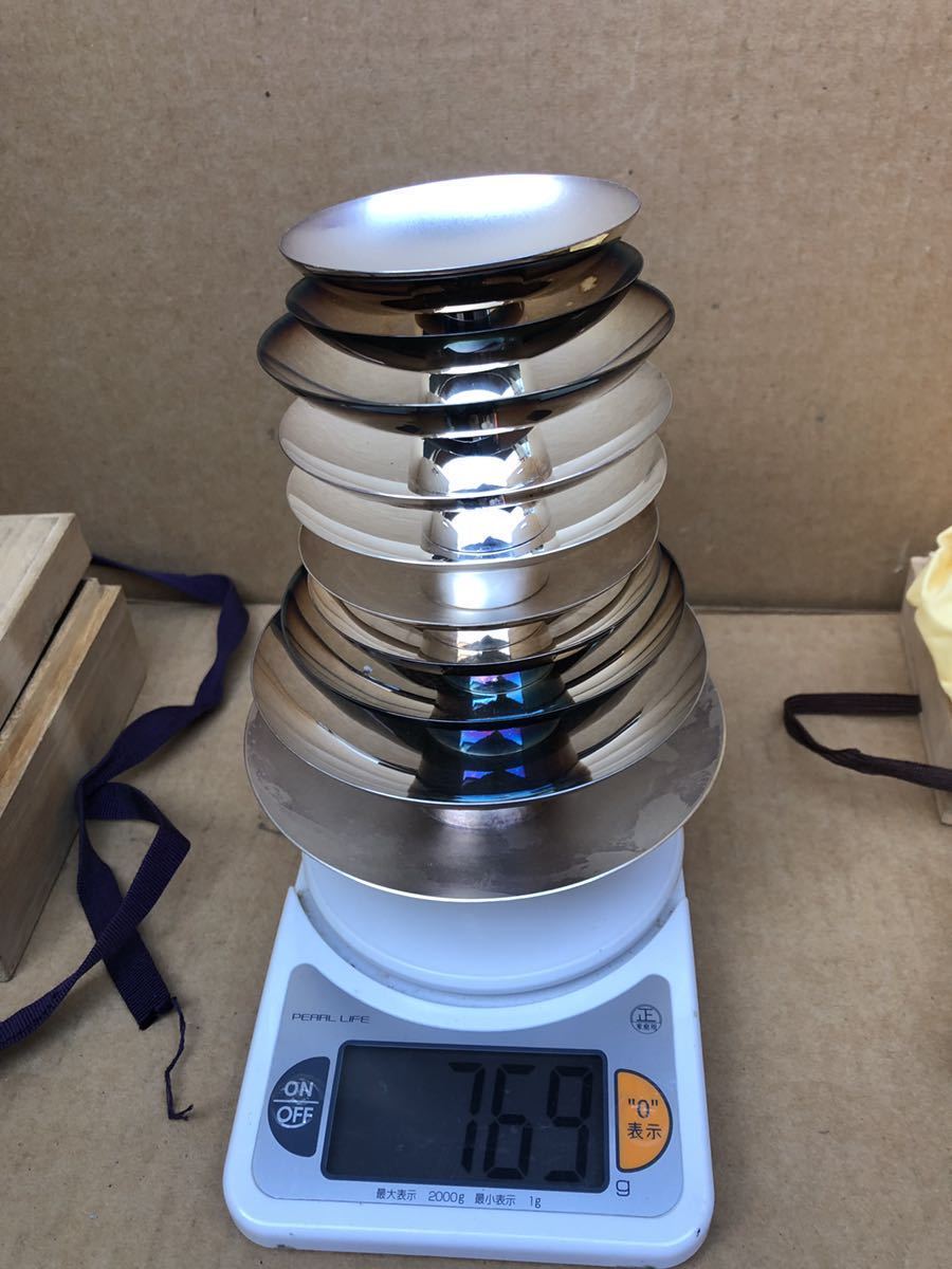 定番人気，2025】 【純銀製】純銀盃10点 総重量769g 純銀刻印
