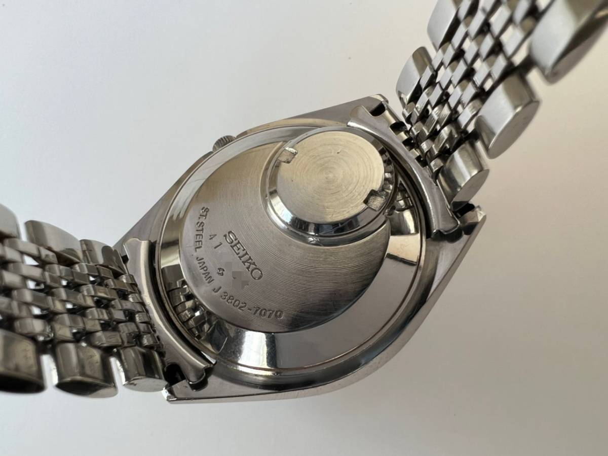 Y38不動品 SEIKO セイコー 3802-7070 QUARTZ クォーツ QT 青 ブルー