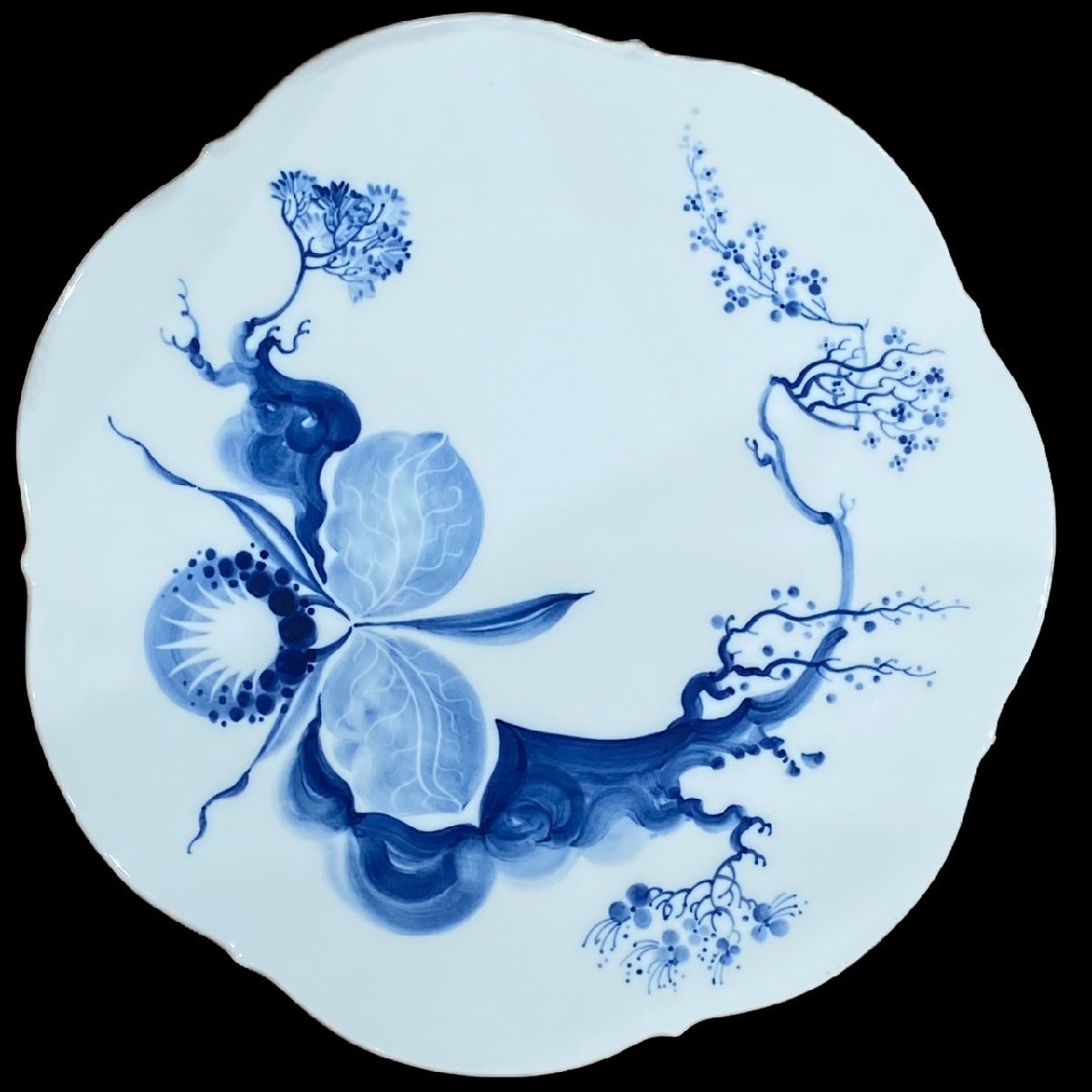 ☆Meissen マイセン ブルーオーキッド サービングプレート ラウンド