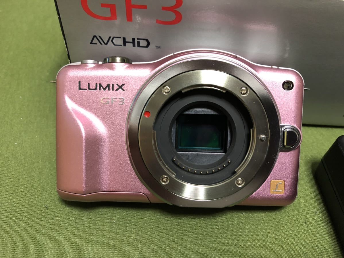 LUMIX DMC-GF3 ピンク ミラーレス一眼レフカメラ本体 バッテリー付き
