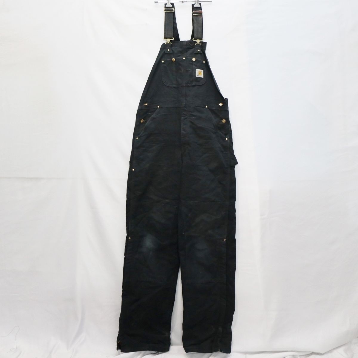 Carhartt カーハート オーバーオール サロペット ワークウェア 作業着 DIY 日曜大工 ダック生地 ネイビー (34×32) 中古 古着 L9192