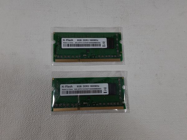 16GB PC3L-12800S 8GB DDR3L-1600 8GBメモリ 2枚で合計 16GBメモリ 新品未使用品1.35V Hi-Flashノートパソコン用動作確認済み(1635