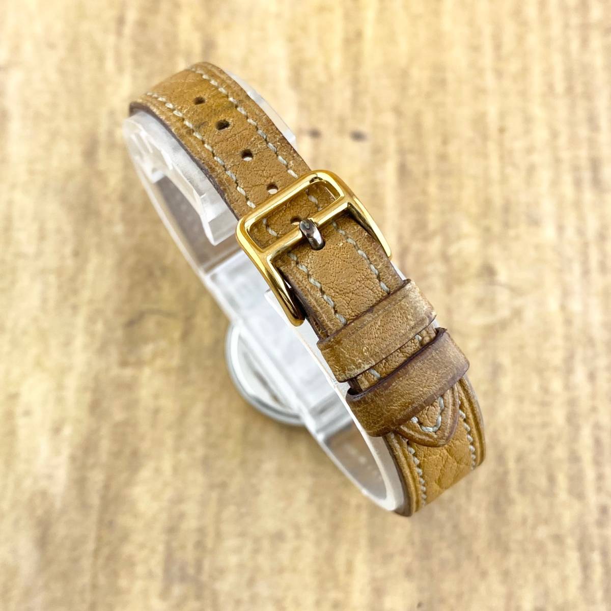 【1円〜】HERMES エルメス 腕時計 レディース ウィンザー アイボリー文字盤 ゴールド ○S刻印 デイト 正規品