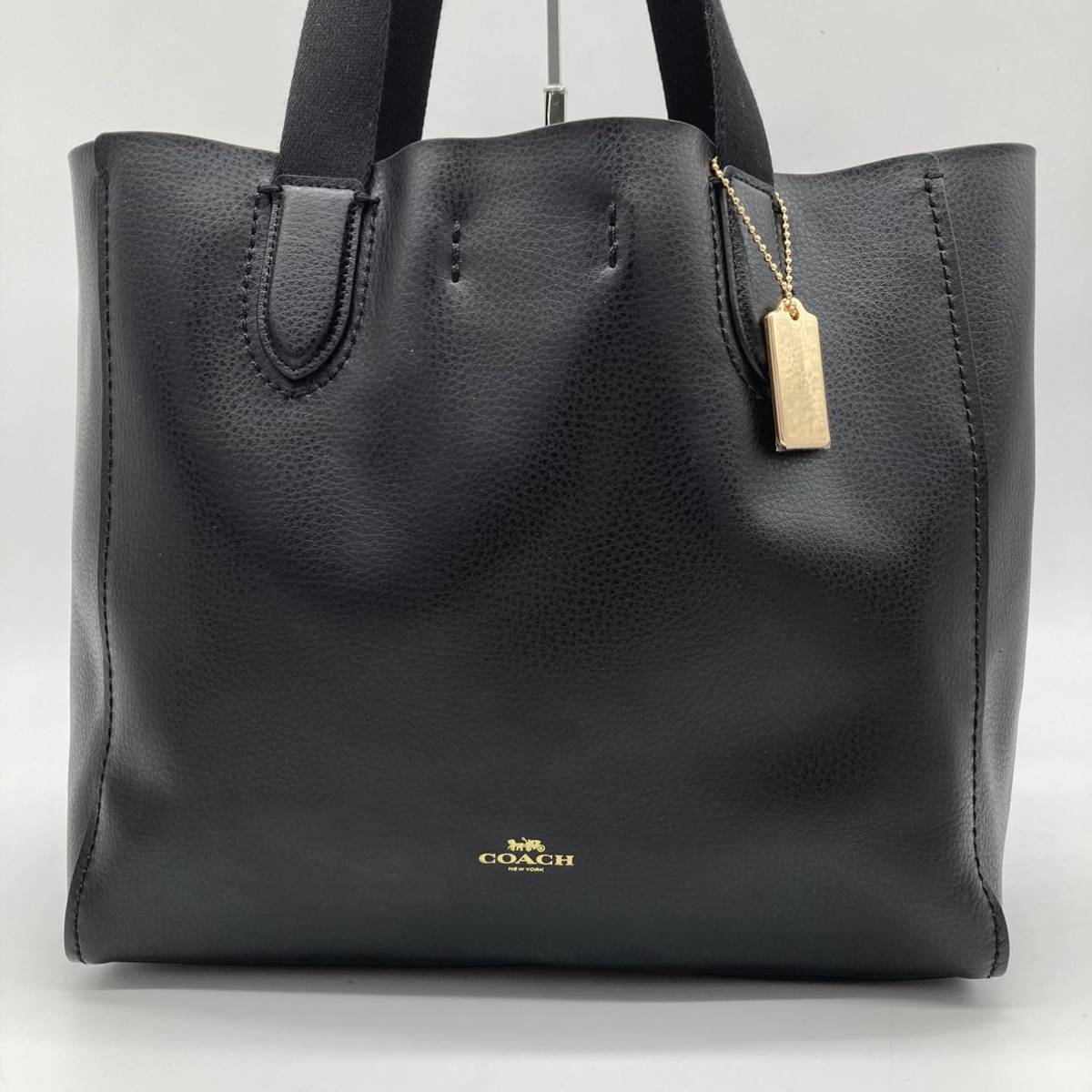 美品】COACH コーチ ポピー トートバッグ シグネチャー A4 黒 大容量