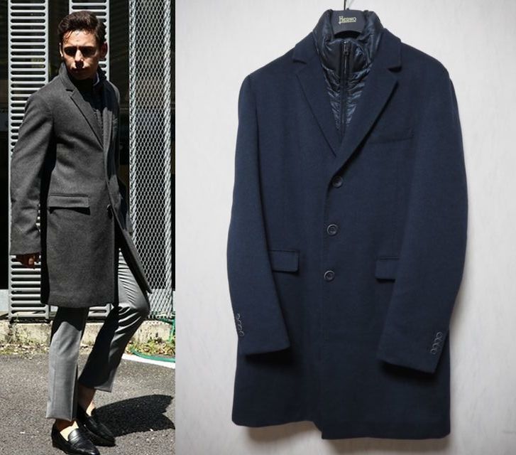 HERNO カシミヤ100％ チェスターコート サイズ50 定価22万 ネイビー(L