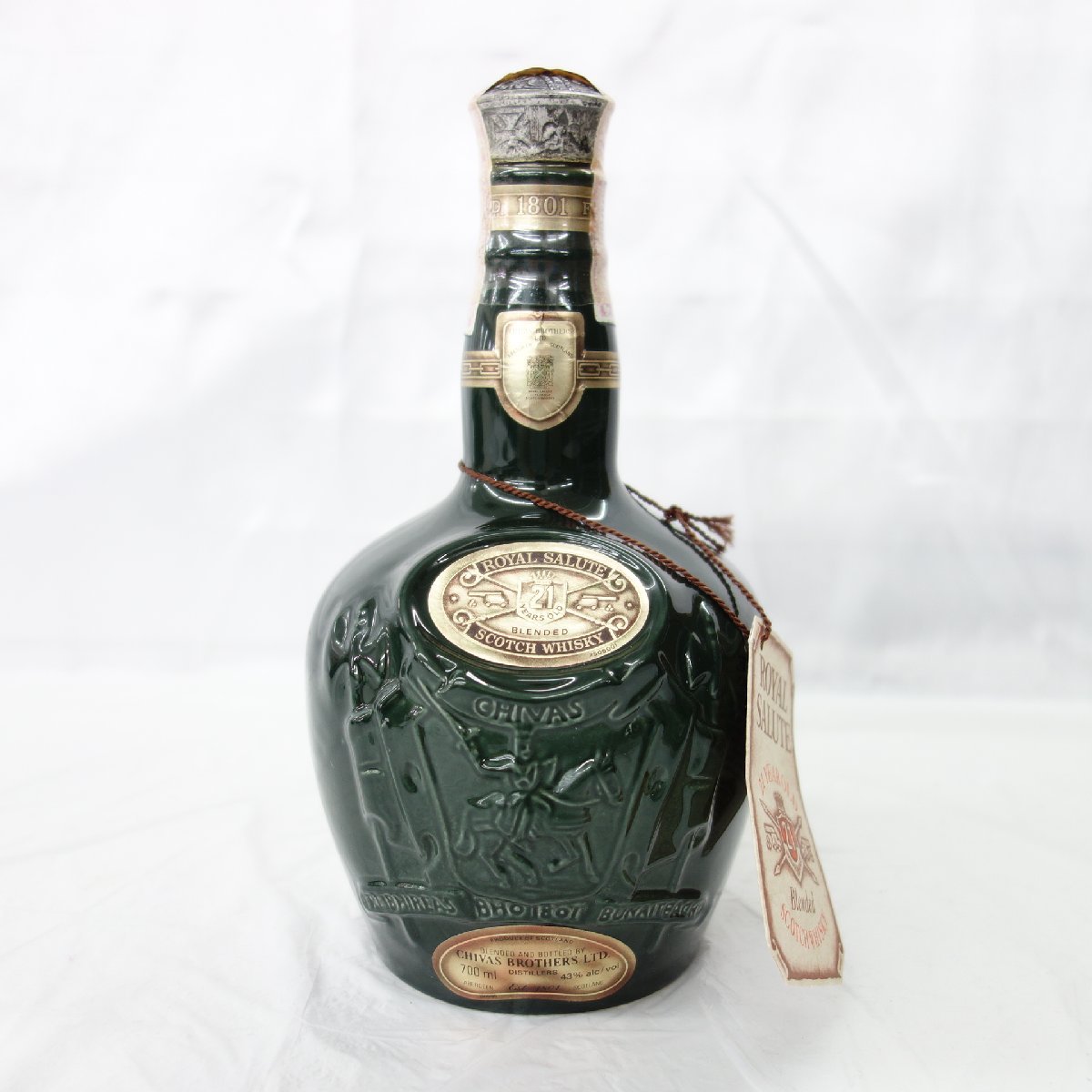 【未開栓】ロイヤルサルート 21年 グリーン 陶器ボトル 43度 1円～【未開栓】ROYAL SALUTE ロイヤルサルート 21年 緑 陶器ボトル