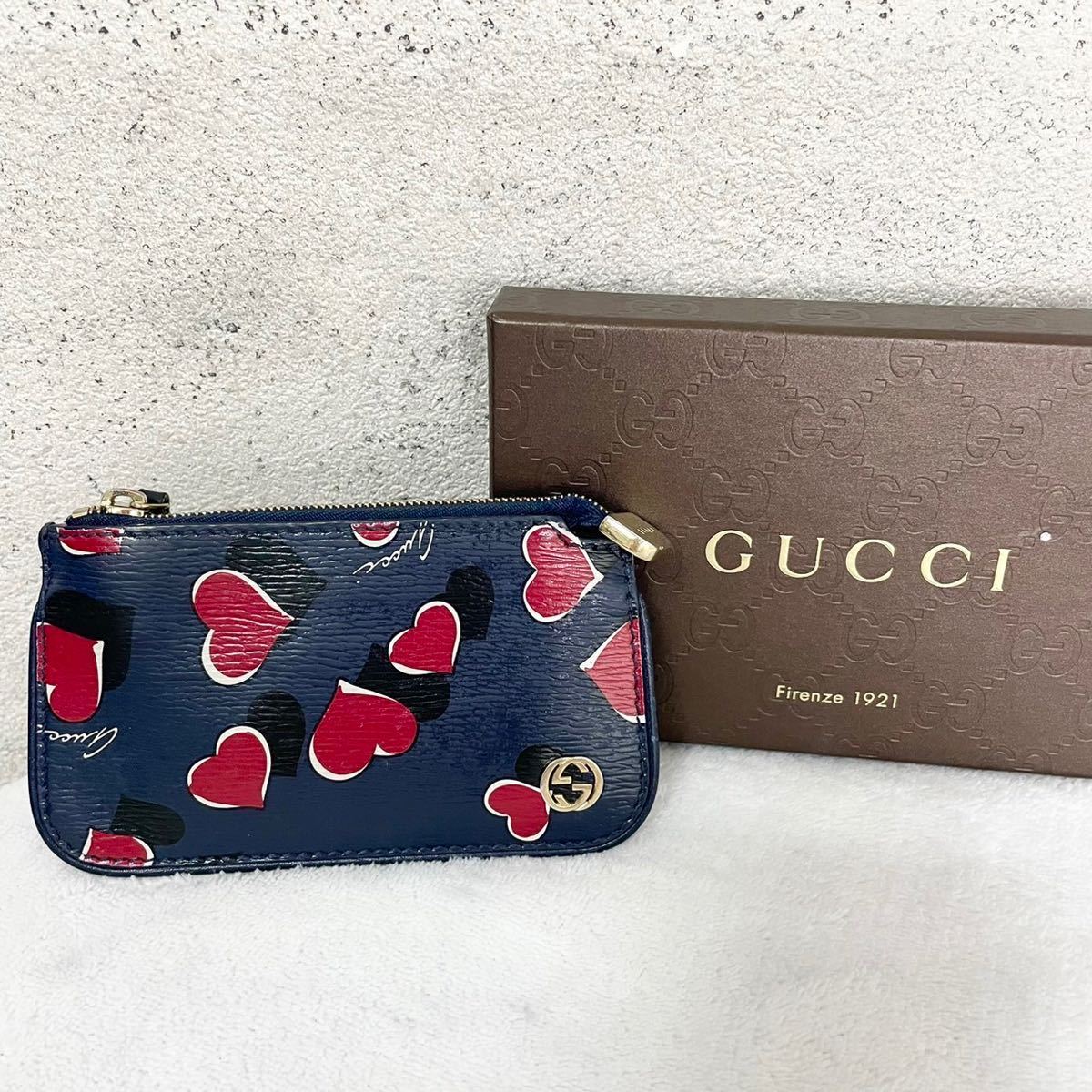 GUCCI インターロッキングG 半袖ニット　ネイビー　レッド　ラメ 贅沢な逸品】GUCCI グッチ コインケース キーリング インター