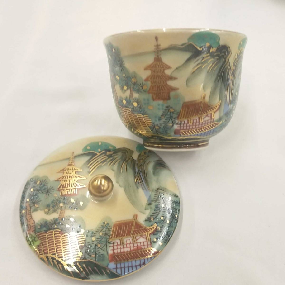 大人気，品質保証 ☆極美品☆ 九谷焼 煎茶道具 茶器 急須 湯冷まし 湯呑 共