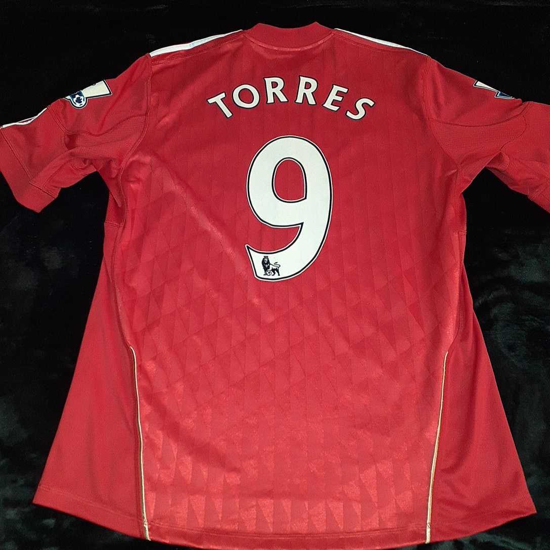 正規品 リバプール 10/11 フェルナンド・トーレス ユニフォーム プレミアリーグ スペイン代表 adidasLサイズ　プレミアリーグパッチ付き