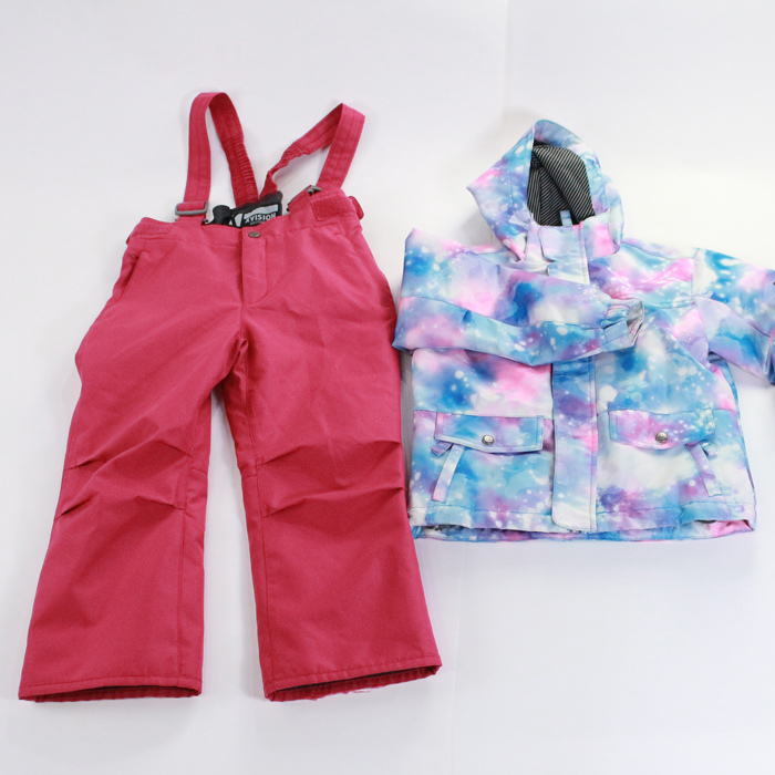 スノーボードウェアー 2点セット 上下セット 子ども用 110cm キッズ ジュニア ジャケット パンツ XVISION WINTER WEAR 中古品