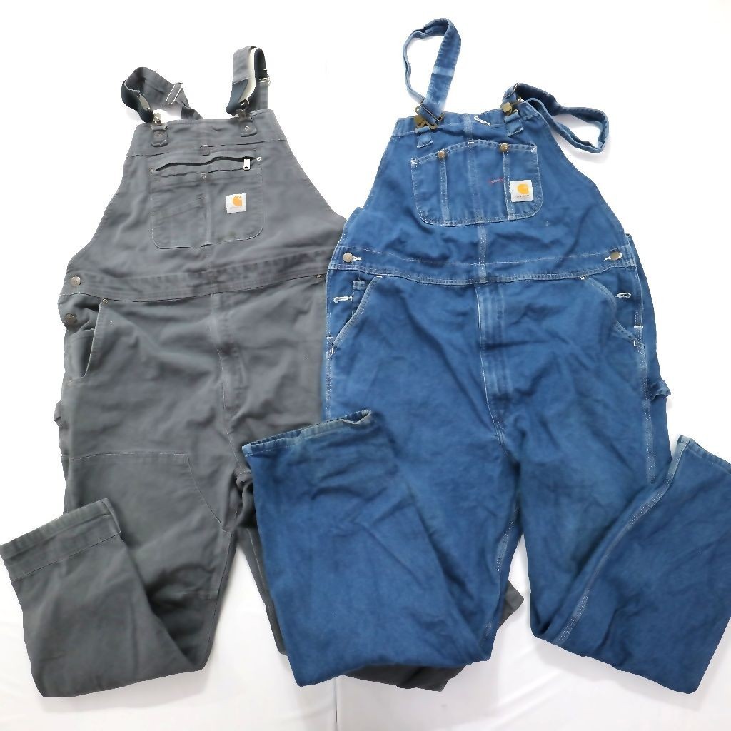 ◎カーハート オーバーオール set グレー デニム 他 (メンズ44) 2枚セット まとめ売り 古着卸 1円スタート 最落なし ML1293