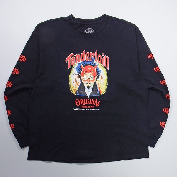 TENDERLOIN TEE L/S ON BLACK XL テンダーロイン ロングスリーブ T