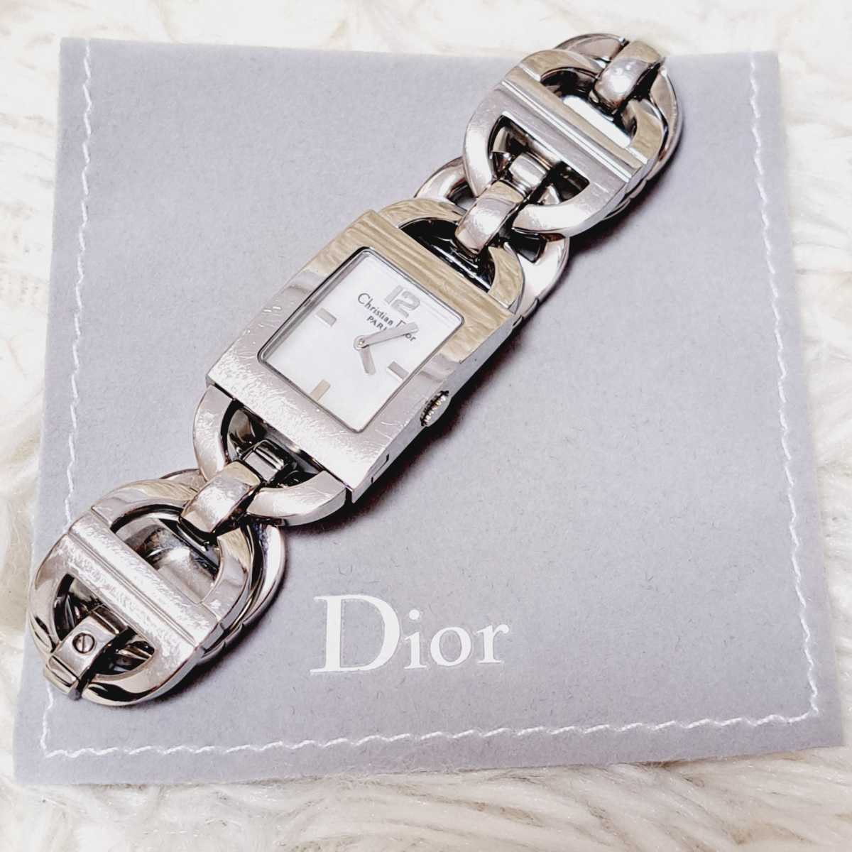 Christian Dior クリスチャンディオール シルバー時計 バックル スクエア 文字盤 D-78-109 腕時計 ビジネス カジュアル レディース
