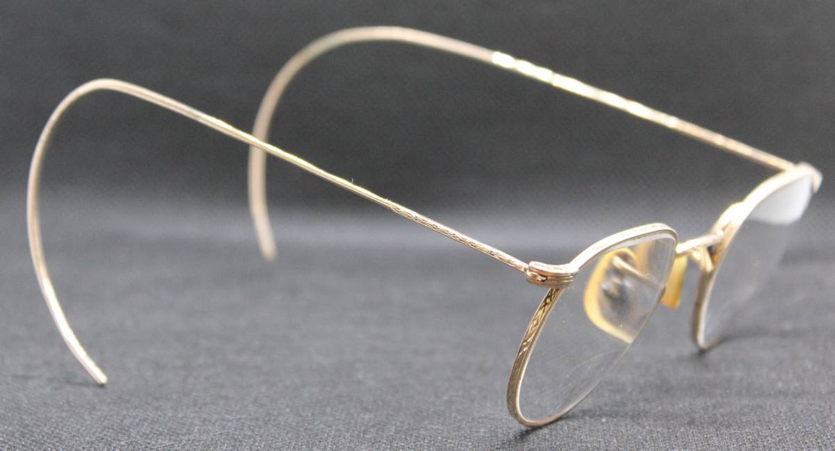 【Artcraft アートクラフト 】ボストンフレーム 彫金 12金張り 42/23 ヴィンテージ