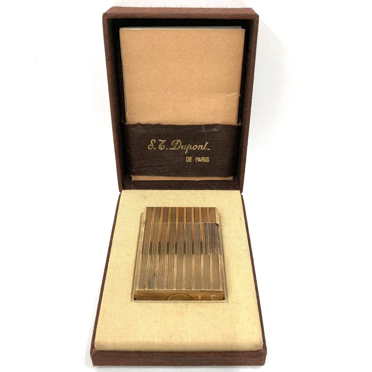 S.T.Dupont/デュポン】ガスライター ゴールド色 箱付き☆1723