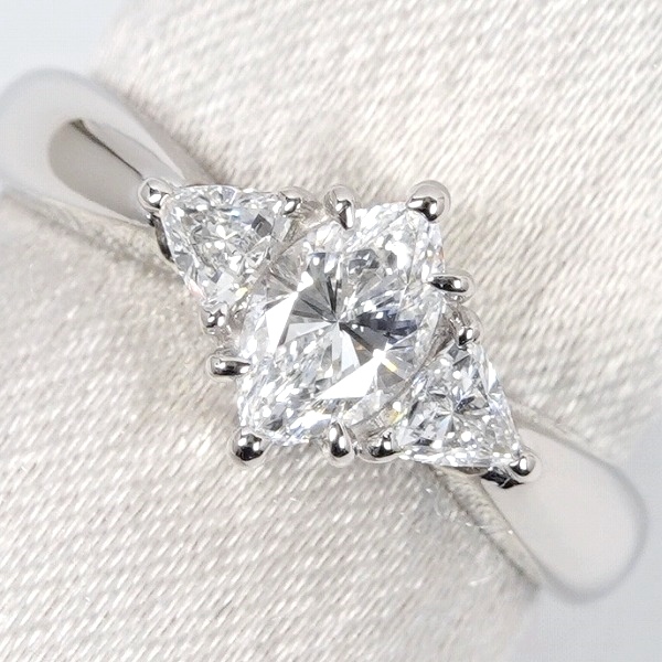 TASAKI タサキ 田崎真珠 マーキスカット ダイヤモンド 0.51ct Eカラー VS2 ダイヤ 0.29ct Pt900 プラチナ リング