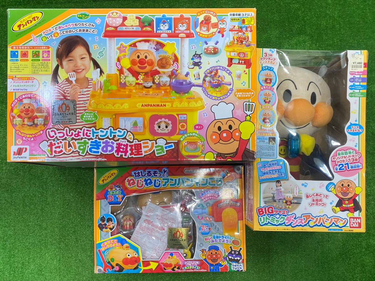 ▽28-160 アンパンマン おもちゃ 3点 だいすきお料理ショー ねじねじ 