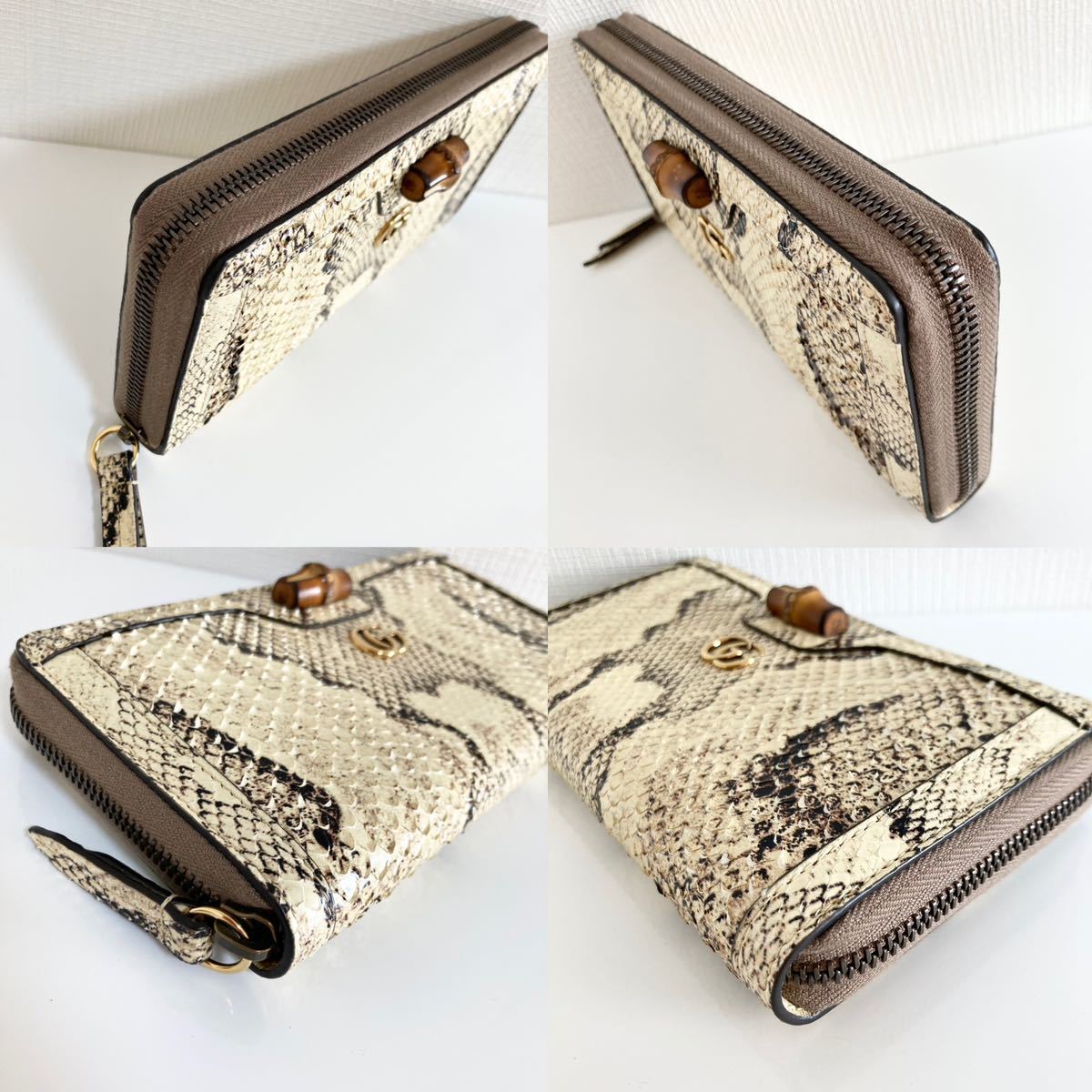 パイソン グッチ 長財布 GUCCI バンブー 希少！即納！GUCCI ジップ