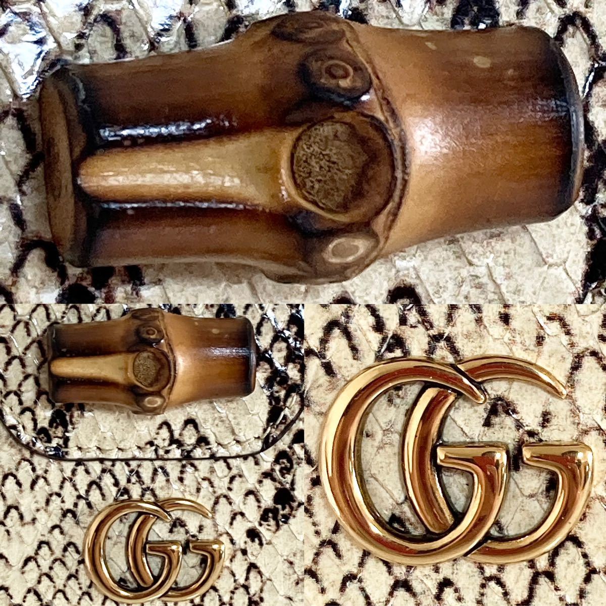 パイソン グッチ 長財布 GUCCI バンブー 希少！即納！GUCCI ジップ