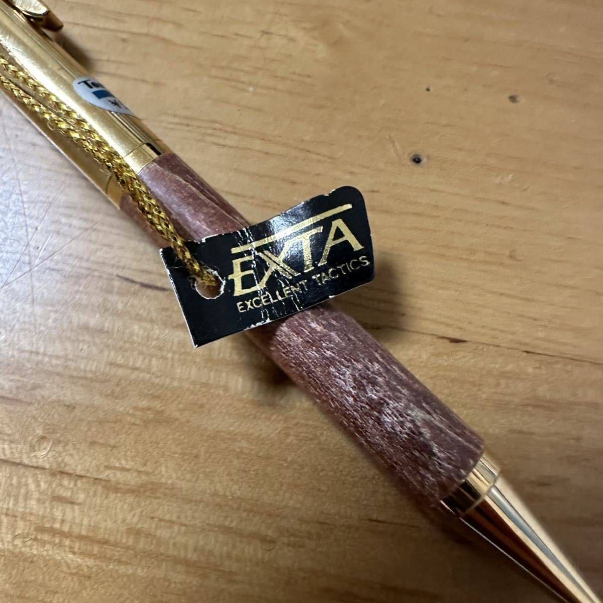 新品 廃盤 TOMBOW トンボ EXTA エクスタ シャーペン 木軸 ゴールド軸