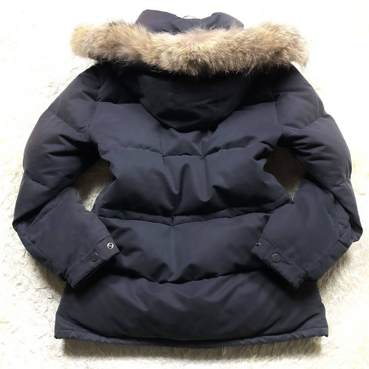 T621】茶タグ◇MONCLER/モンクレール リアルファー フード付 