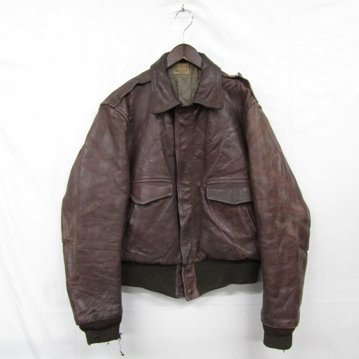 本革 60s 70s vintage サイズ L Pony A-2 TYPE レザー フライト ジャケット 革ジャン バーガンディ 古着 ビンテージ 2JA2306