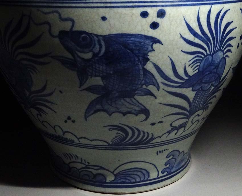 緑屋sc□ 中国古玩 元染 花瓶 壺 高さ約35cm 唐物 時代物 i2h/12-232