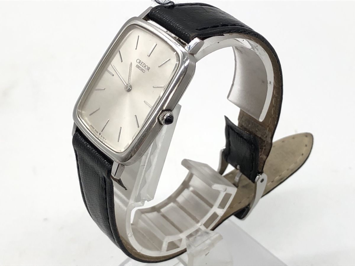 時*雨様 CREDOR シルバー スクエア型 時計 0101-533S⑤17896 腕時計 SEIKO セイコー 6020-5170 CREDOR クレドール