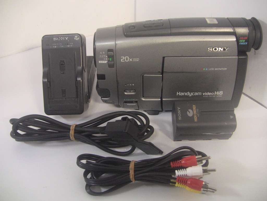【送料無料・動作確認済み】8mmテープ再生できます！SONY Hi8ビデオカメラ CCD-TRV90☆ダビングにご使用ください！☆/0032 SONY 8mmテープ再生できます Hi8ビデオカメラ 撮影× 再生〇 誰か、なぜHi8の8mmテープがこのソニーのビデオカメラでは再生