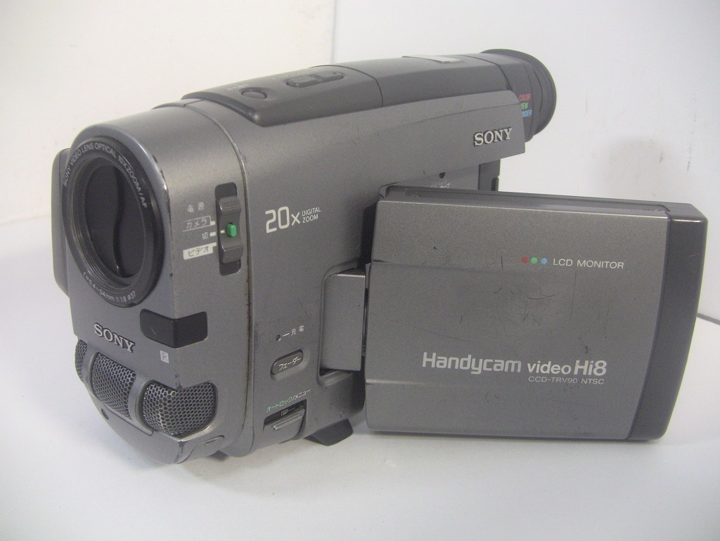 【送料無料・動作確認済み】8mmテープ再生できます！SONY Hi8ビデオカメラ CCD-TRV90☆ダビングにご使用ください！☆/0032 SONY 8mmテープ再生できます Hi8ビデオカメラ 撮影× 再生〇 誰か、なぜHi8の8mmテープがこのソニーのビデオカメラでは再生
