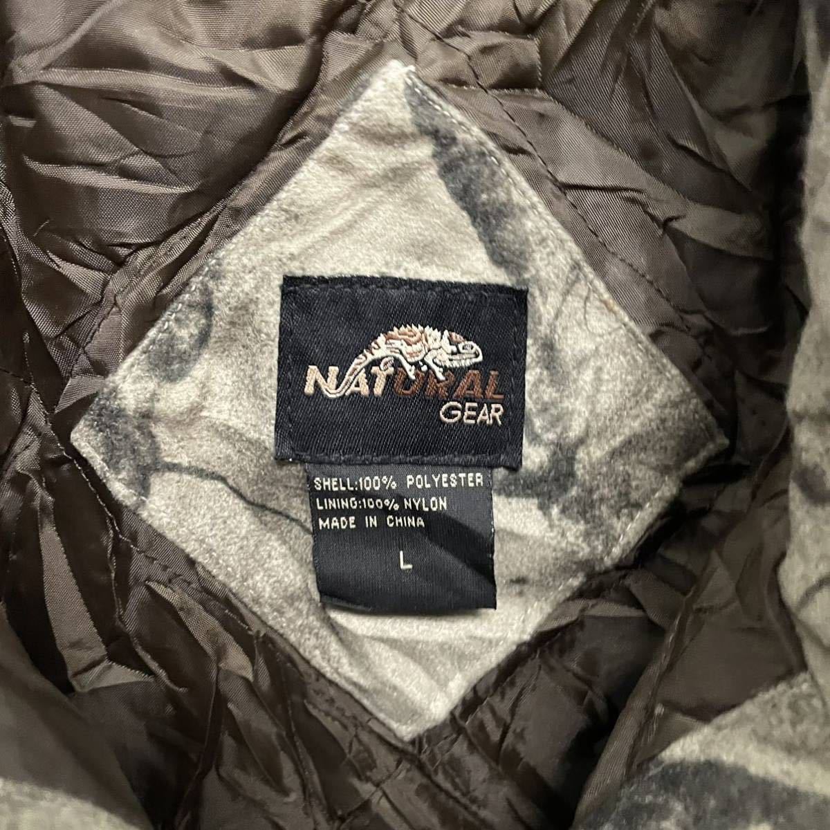 NATURAL GEAR 迷彩ジャケット 古着 Lサイズ 総柄 ヴィンテージ 中綿 