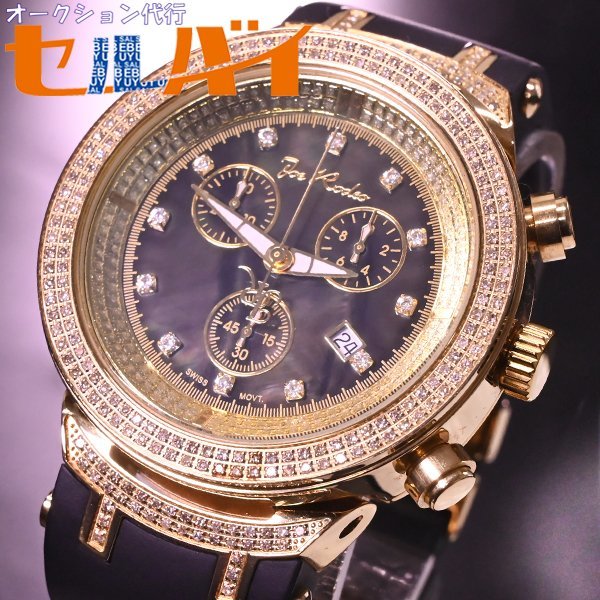 本物 極上品 ジョーロデオ 計2.2ct 純正フルダイヤ MOP文字盤 クロノ 