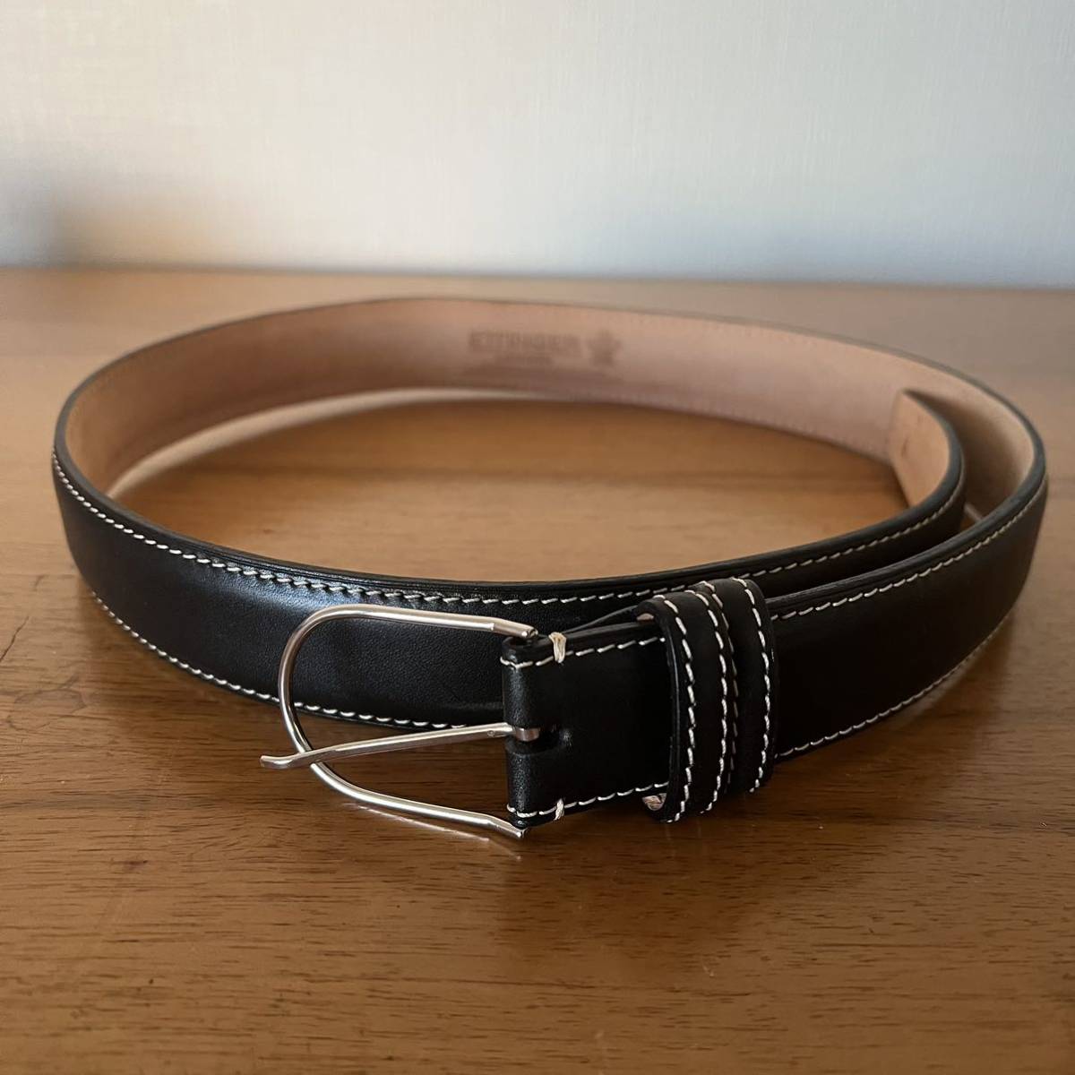 未使用　ETTINGER エッティンガー　スムースレザーベルト　ブラック　80 メンズベルト エッティンガー ベルト 未使用 ETTINGER エッティンガー