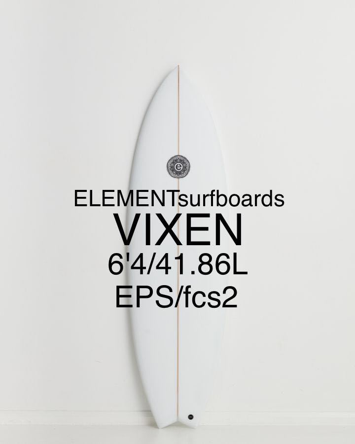 【新品未使用】ELEMENTsurfboards VIXEN 6.4クリアEPS オーストラリア バイロンベイ サーフボード サーフィン