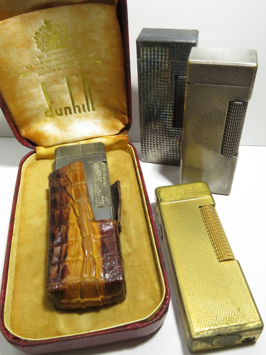 10727 上501-528　ダンヒル　ライター　4点　まとめ　セット　傷汚れ有　着火動作未確認　タバコ 喫煙具 中古 ブランド　dunhill　佐川60