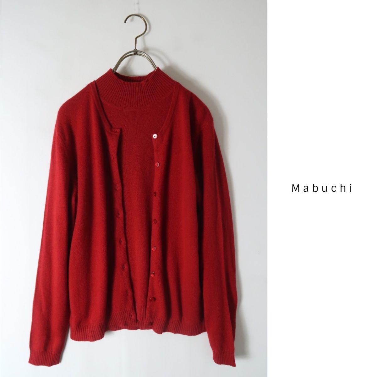 新品☆Mabuchi☆洗える ピュアカシミヤ100％ ニットアンサンブル Mサイズ☆A-O 0855