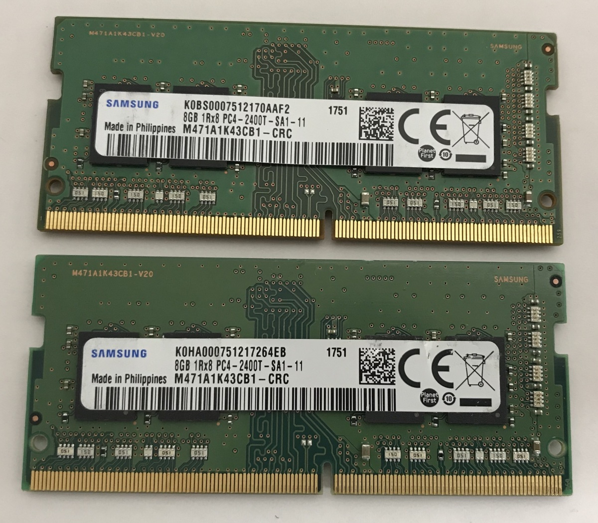 新品 SAMSUNG PC4-2400T 16GB 8GB 2枚で16GB DDR4 ノートパソコン用