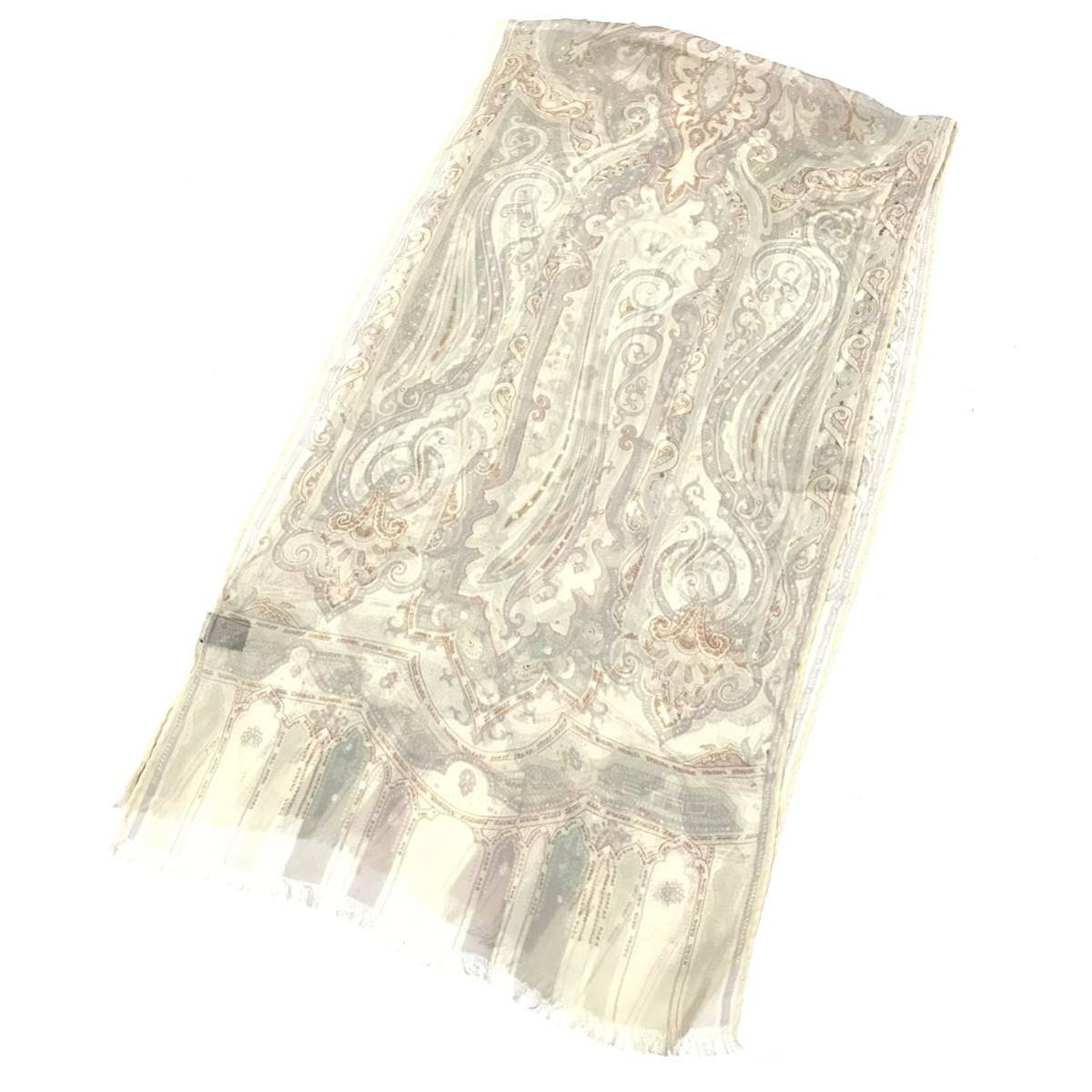 エトロ】本物 ETRO ストール ペイズリー柄 全長116cm 幅31cm シルク100