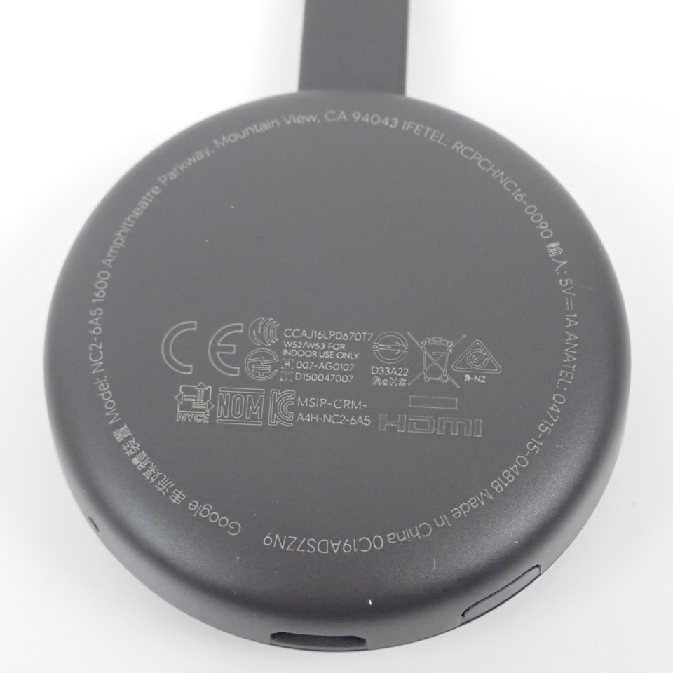 ☆Google/グーグル Chromecast/クロームキャスト NC2-6A5/チャコール