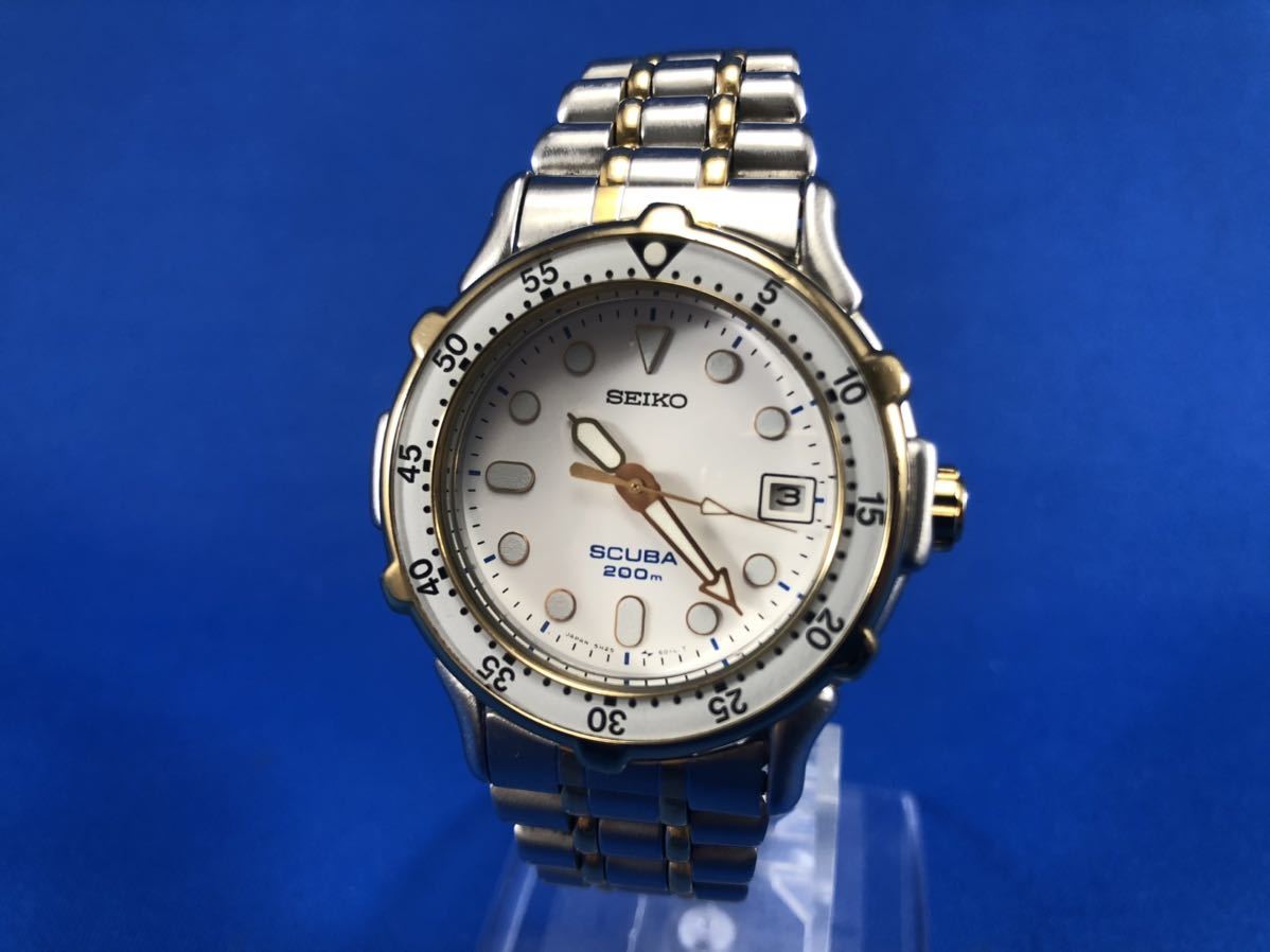 稼働美品!!】セイコー・スキューバ 200m・デイト・コンビカラー[SEIKO 